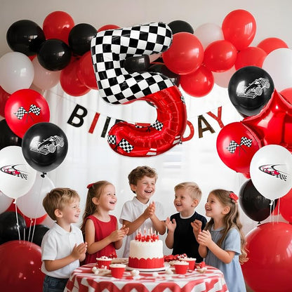 1 pack racing theme 40-inch digital foil balloon, featuring black and white - Image 6