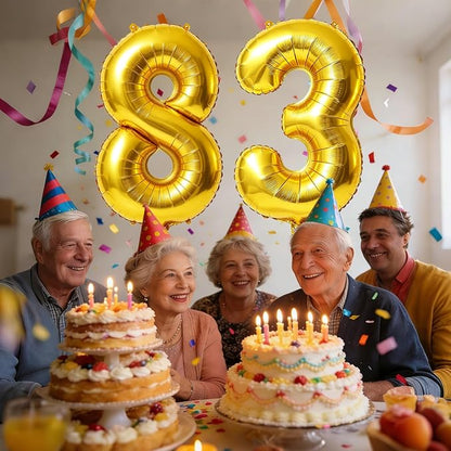 40 Inch Number 83 Balloons for 83rd Birthday Party Decorations, 0-100 Gold - Image 2