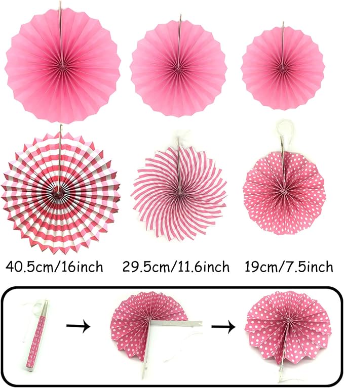 Party Decoration, Pom Poms Flowers, Garlands String Polka Dot and Triangle - Image 2