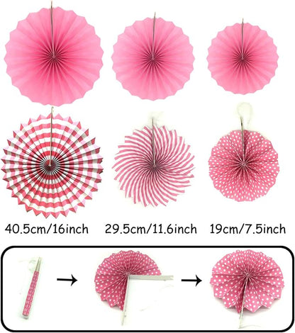 Party Decoration, Pom Poms Flowers, Garlands String Polka Dot and Triangle - Image 2