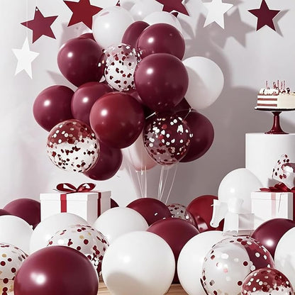 Maroon Graduation Decorations/Maroon White Graduation Party Decorations - Image 2