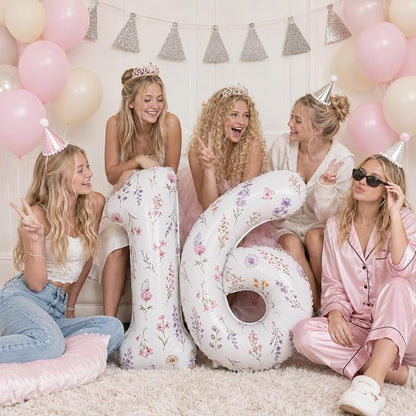 Flower 16 Balloon Numbers for Girls 16th Wildflower Birthday Party Decor | 40'' - Image 7
