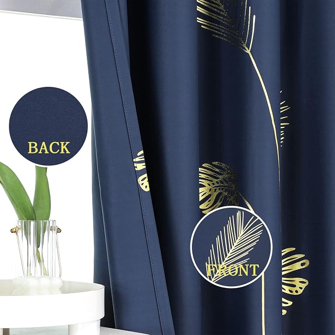 Palm Tree and Wheat Blackout Energy Saving Curtains Light Blocking Window Panels - Image 3