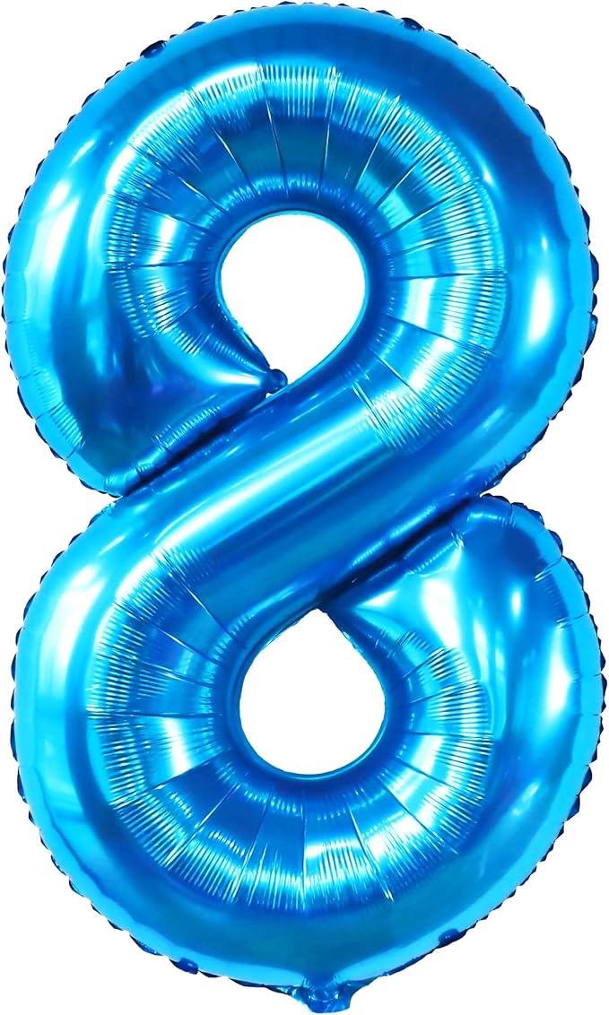 KatchOn Foil Blue Number 8 Balloon Mermaid Birthday Decorations by KatchOn