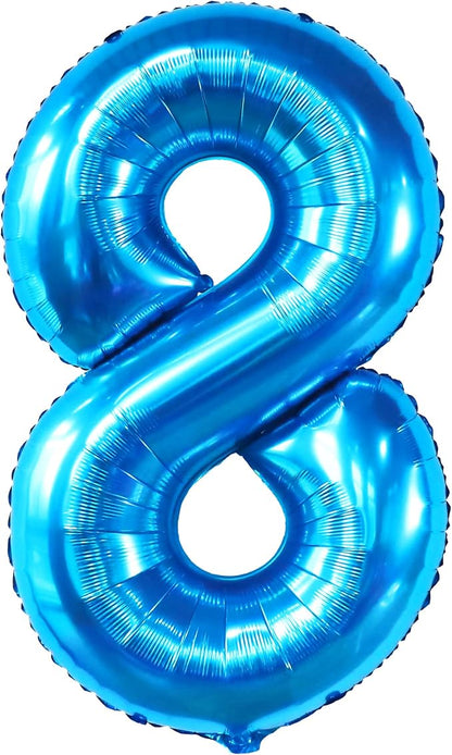 KatchOn Foil Blue Number 8 Balloon Mermaid Birthday Decorations by KatchOn