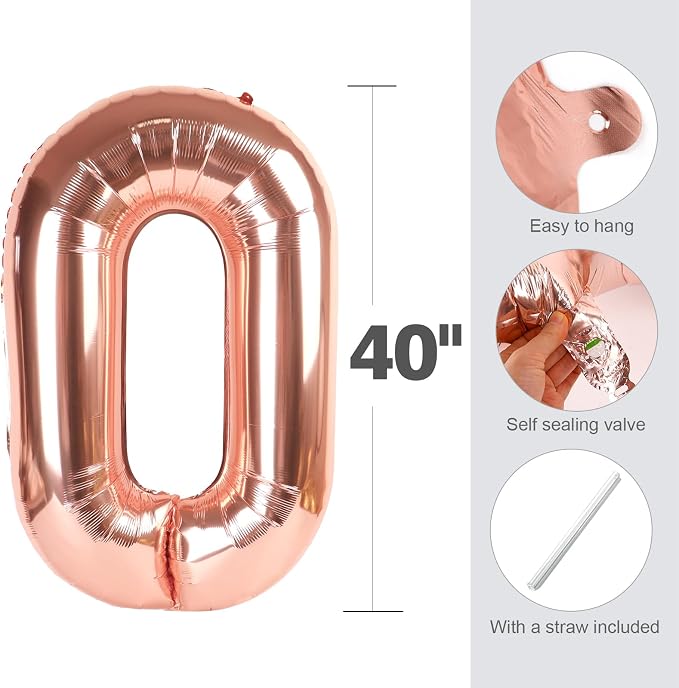 Number Balloons 8 Balloon 40 inch Rose Gold - Image 5