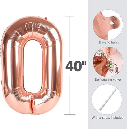 Number Balloons Rose Gold 24 Balloon 40 inch - Image 6