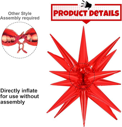 10 Pcs Star Balloons Explosion Balloons Foil Cone Balloon Magic - Image 5