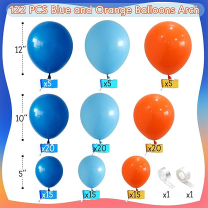 Blue and Orange Balloons Garland Arch Kit - Image 2