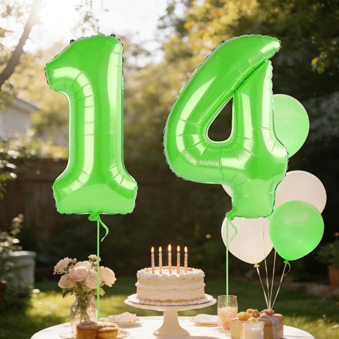40 Inch Number 14 Balloons for 14th Birthday Party Decorations, 0-100 Fruit - Image 3