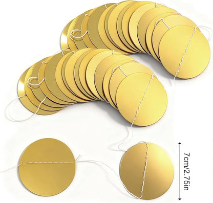 6 Pack Gold Circle Garland Each 13Ft Hanging Paper Circle Banner | Shiny Dots - Image 2