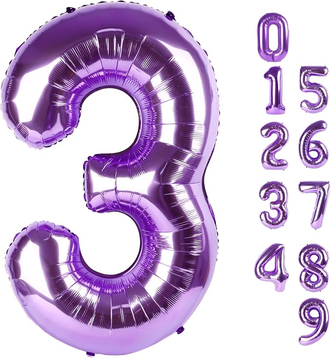 Number 3 Balloons 40 Inch for 3rd 33 Birthday Party Decorations, by Mluchee