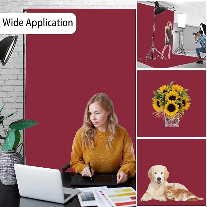 Burgundy Photography Backdrop for Photoshoot, Fabric 5x7ft | Versatile Studio - Image 2