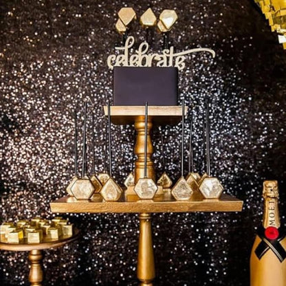 Black Sequin Backdrop for Birthday Party 10FTx10FT | 1 Panel, Glitter Sequin - Image 3