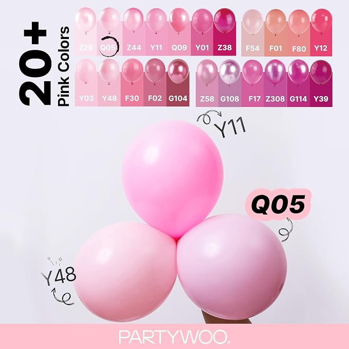 PartyWoo Baby Pink Balloons 100pcs Pastel Pale Light Pink Color | 18 12 10 5 - Image 4