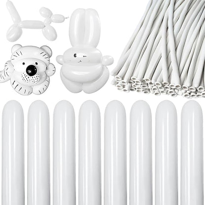 260 Balloons White Twisting Animal Balloon Thickening Latex Modeling Long Magic by Kawkalsh