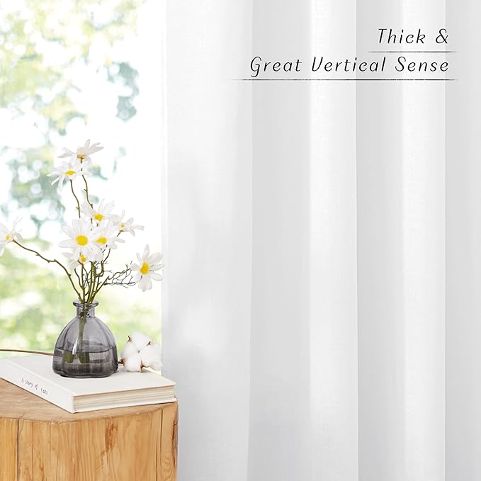 NICETOWN Rustic Linen 144 inch Long Curtains - Image 3