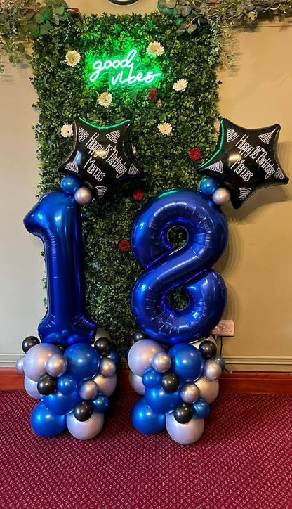 NightBlue Number 8 Balloon 40 Inch, 8th Birthday Decorations Men Women | Foil - Image 4