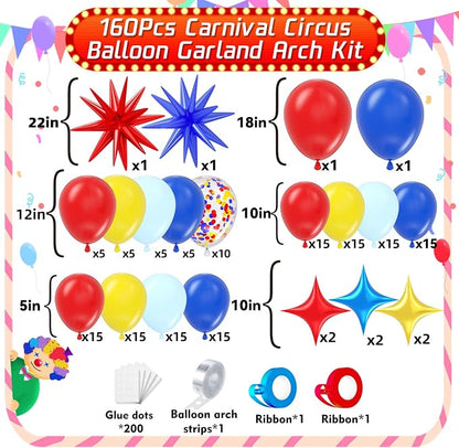 Carnival Balloon Garland Arch Kit 153pcs - Image 2