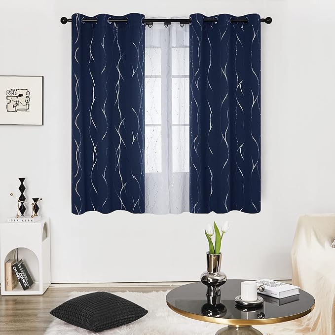 Deconovo Living Room Curtains 63 Inches Long, Thermal Insulated, Room Darkening - Image 2