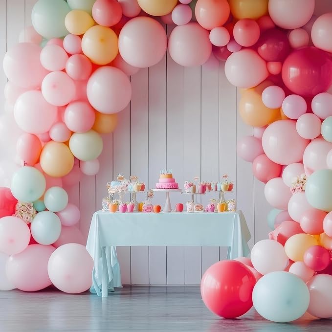 RUBFAC Pink Balloons Pastel Pink Balloon Arch Kit Different Sizes 129pcs | - Image 6