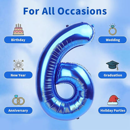 Number Balloons Navy Blue Balloons - Image 5