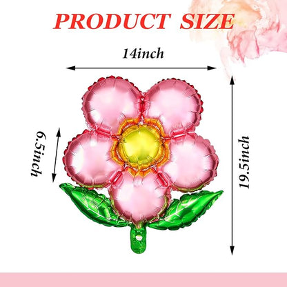 Skylety 16 Pieces Flower Foil Balloons 18 Inch Beautiful Floral Colorful Flower - Image 2