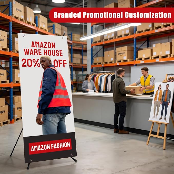 Custom Banner with X Stand 32" X 71", Banners and Signs Customize, Portable - Image 8