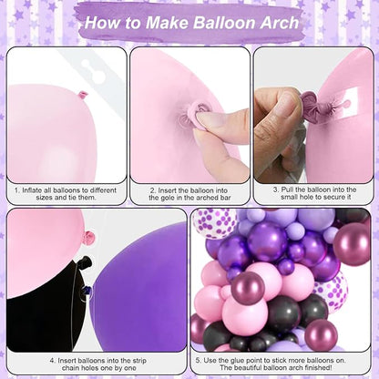 Pink and Purple Balloon Garland Arch Kit - Image 6