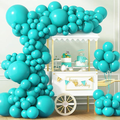 APLANET 150pcs Teal Blue Balloons Different Sizes 18 12 10 5 Inch Latex by ZJHAI