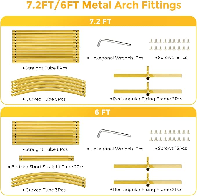 Metal Arch Backdrop Stand, 7.2FT+6FT Wedding Arch Frame, Balloon Arch Backdrop - Image 5