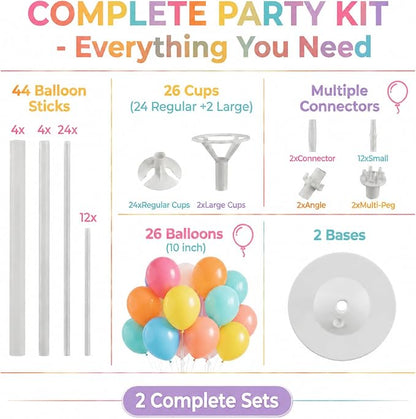 Assorted Bright Balloon Column Stand Kit Set of 2 - Image 2