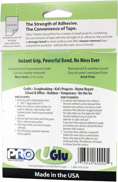 PRO Tapes & Specialties 306UGLU600 UGlu Dash Sheets, 1/2 in. x 5/8 in. dashes / - Image 3