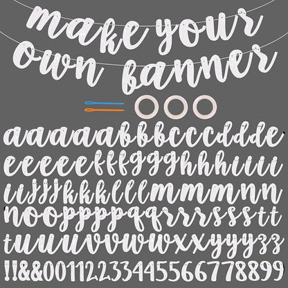BEISHIDA Glitter White 116 PCS A-Z DIY Letter Banner Kit Make Your Own by Beishida