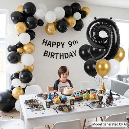 Black Number 9 Balloon 40 Inch, Foil Numeral - Image 6