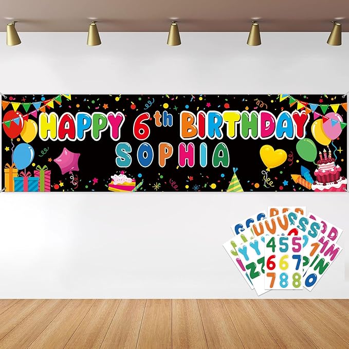 Personalized Birthday Banner For Party, Name And Ages DIY Banner Includes by SUYEPER