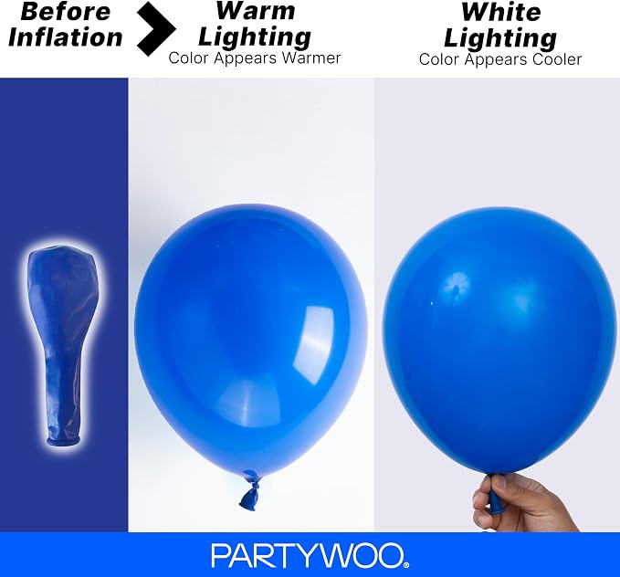 PartyWoo Royal Blue Balloons 100pcs Dark Blue Balloons Different Sizes | 36 18 - Image 4