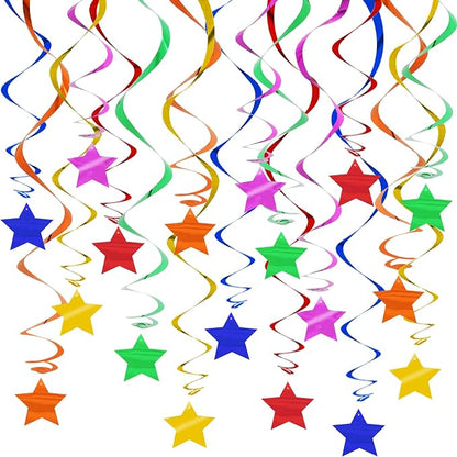BEISHID Assorted Rainbow Pre-Strung Stars Hanging Swirls Rainbow Hanging by Beishida