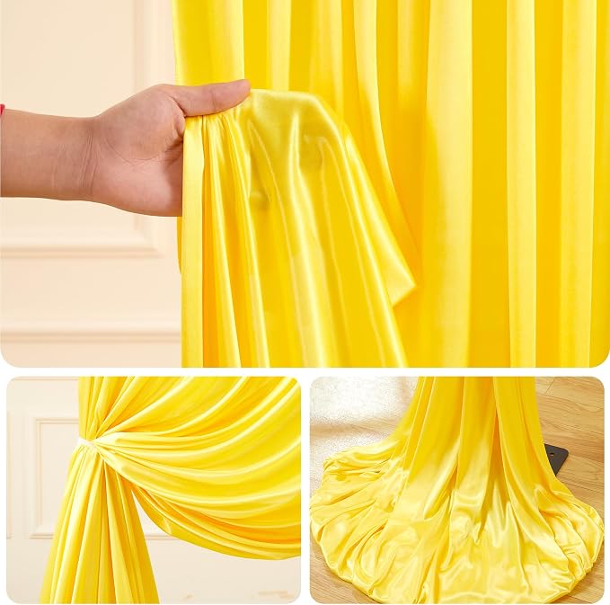 10x10ft Yellow Gold Glitter Backdrop Curtain - Image 8