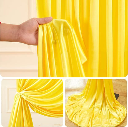 10x10ft Yellow Gold Glitter Backdrop Curtain - Image 8