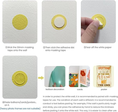 120Pcs Clear Adhesive Dots & Masking Tapes, 20mm/0.79" Sticky Double Sided Dots - Image 4