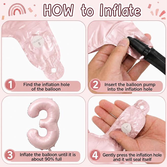 Baby Pink Number 13 Balloon 40 Inch, Foil Digits Milestone Party Supplies | - Image 5