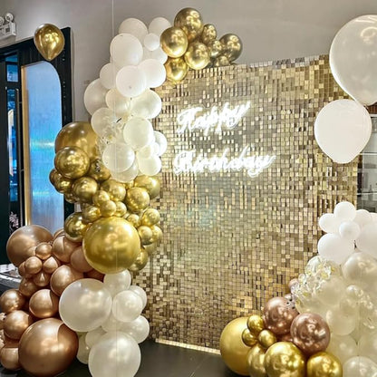 White and Gold Balloon Garland Arch Kit - Image 4
