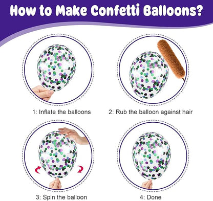 Green Purple Black Balloons, 12 Inch Truck Metallic Purple Pearl Purple Dark - Image 4