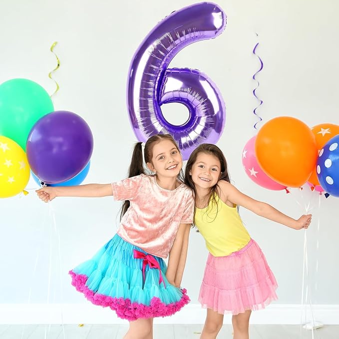 Purple Number Balloons, 40 Inch Purple Balloon 6.6 Helium Balloon 6th Birthday - Image 4
