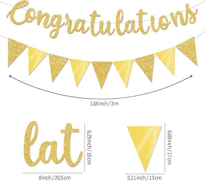 Glitter Gold Congratulations Banner - Image 3