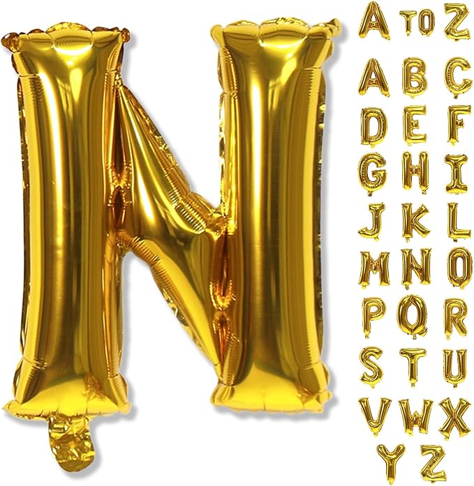 40 Inch Gold Alphabet Balloons by Lingqiang