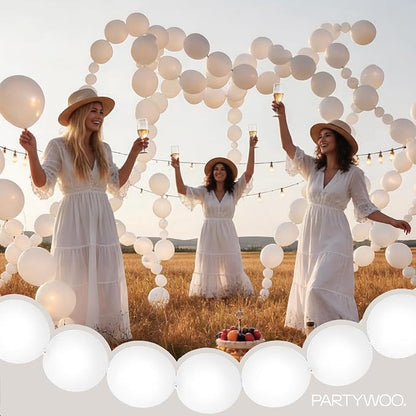 PartyWoo White Linking Balloons 100pcs 6 Inch White Link Balloons | - Image 7