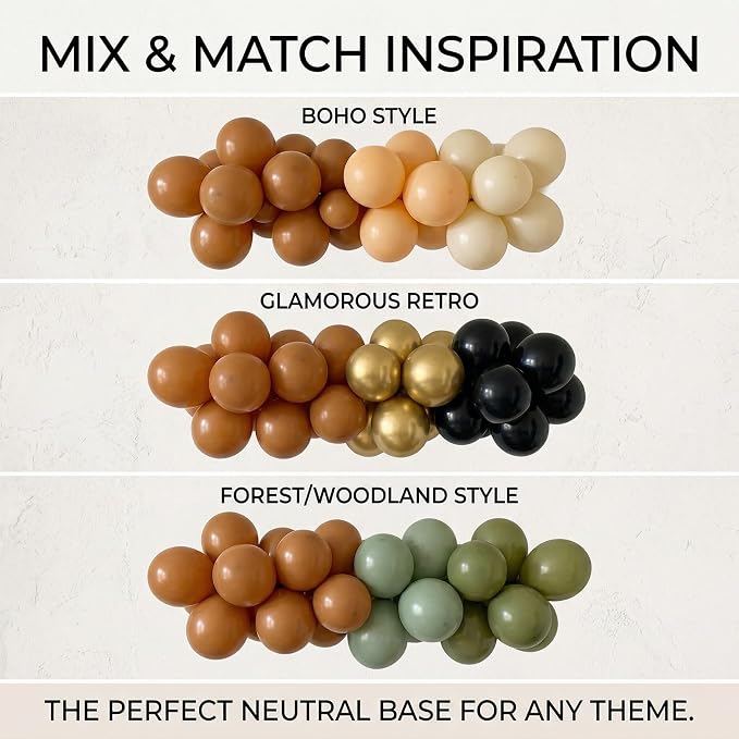 40 Pcs Light Brown Balloons 12 Inch, Boho Neutral Tan Coffee Latex Balloon | - Image 2