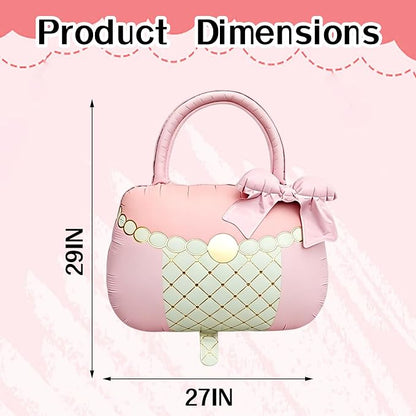 Pink Handbag Mylar Balloon, Diamond Lattice Purse Foil Balloon - Image 2